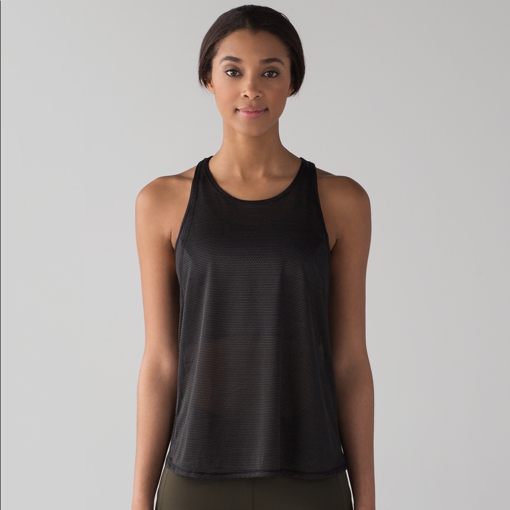 NWT lululemon black pushing limits tank sz 8